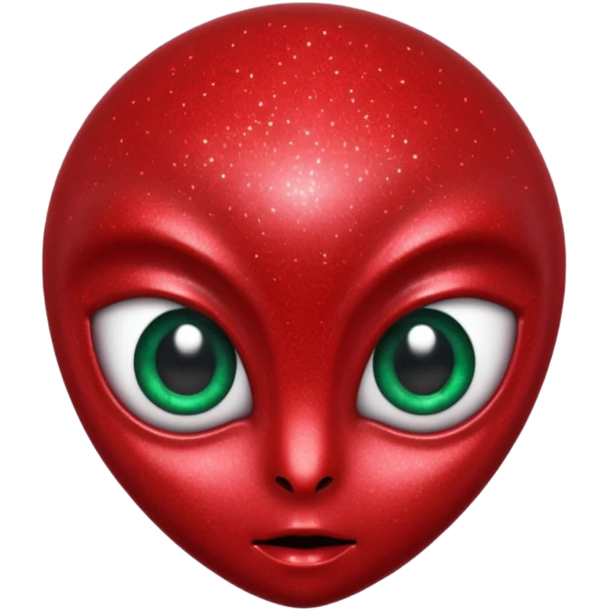 red glitter alien emoji