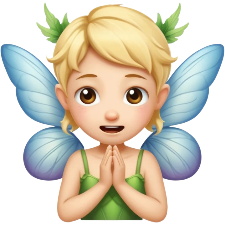 A little fairy, with wings,  , do more different emotional, she cry, smail  tayd , angry, hungry, emoji