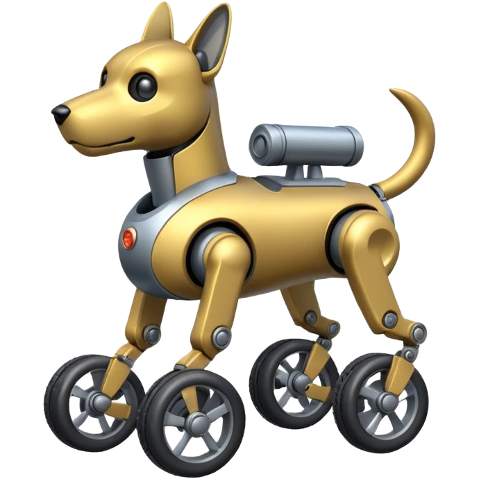 Military Robot dog with wheels  emoji