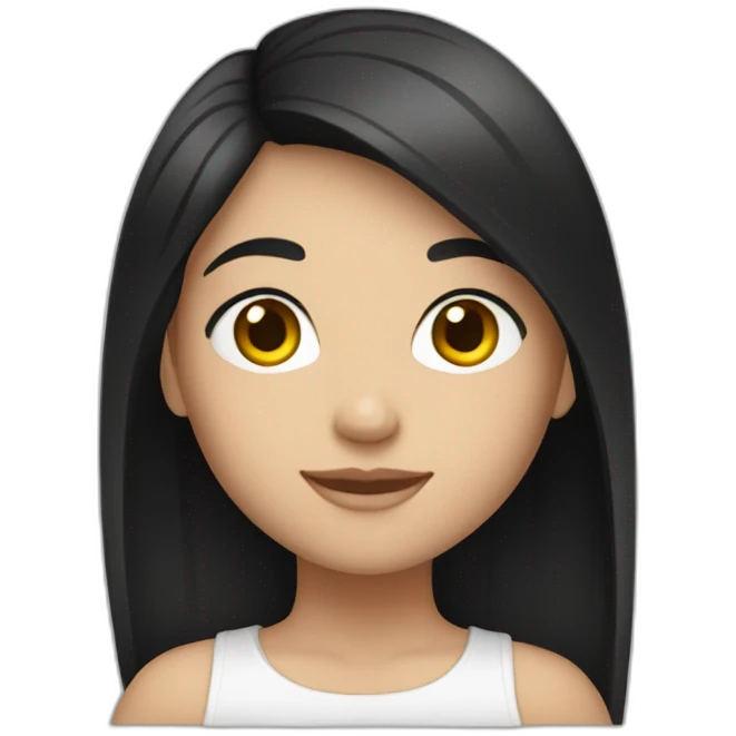 gril, black hair, caucasian emoji