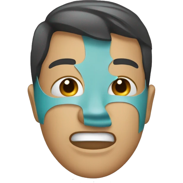 un émoji qui pleure ayant un masque qui sourit emoji