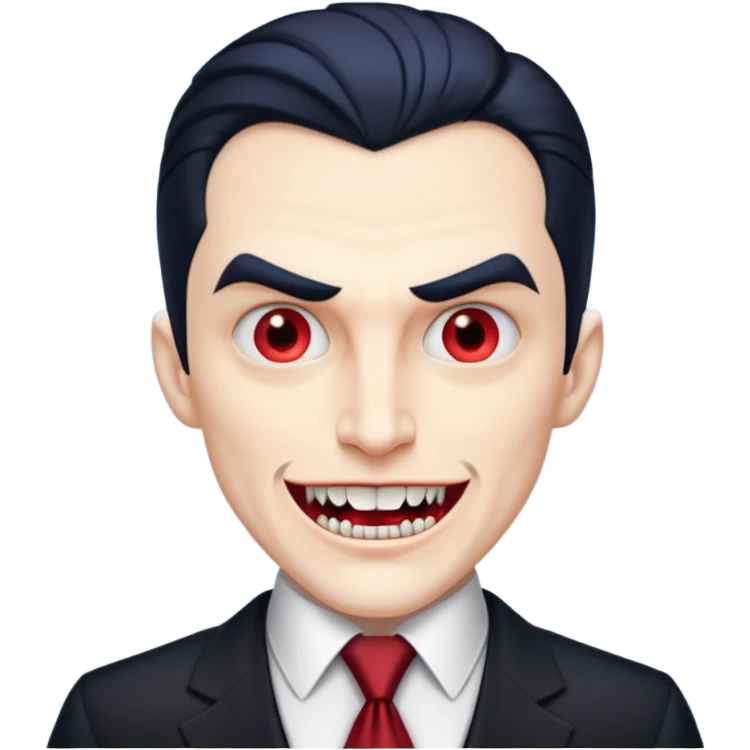 dracula, fang, with tie, business emoji