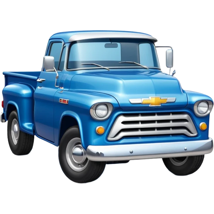 Chevy truck, blue color, playful style emoji