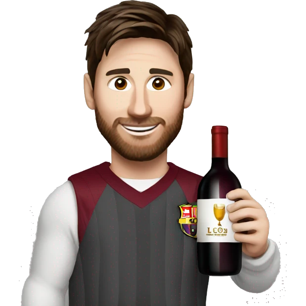 leo messi holding  wine emoji