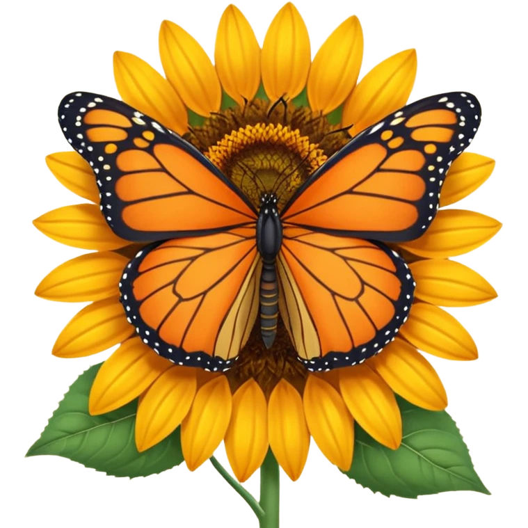 orange Butterfly on Sunflower side angle emoji