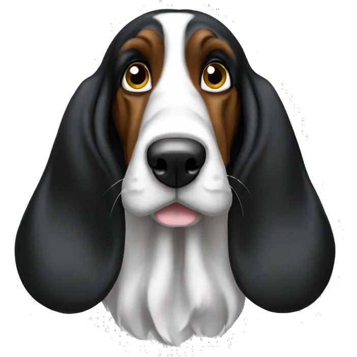Black basset long body big ears emoji