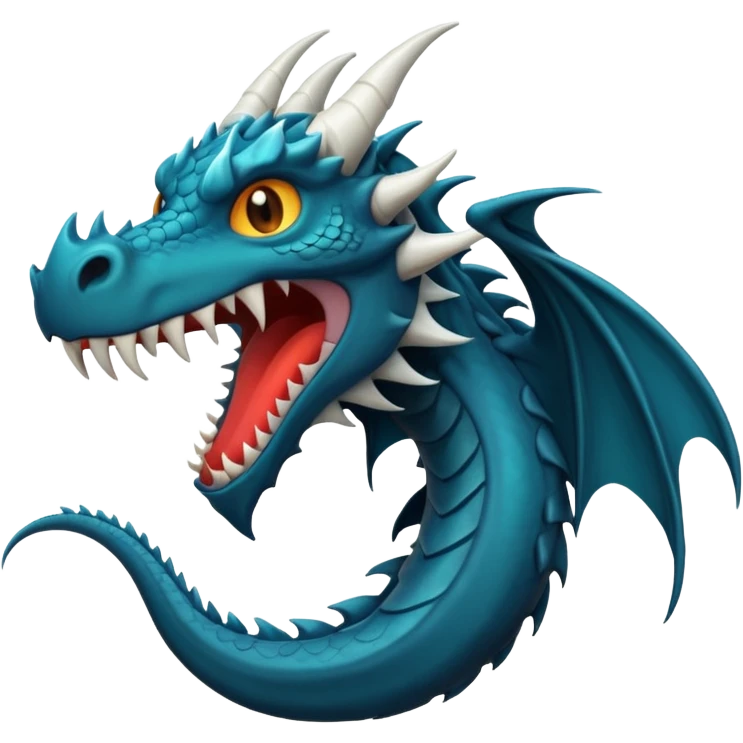 iOS style emoji, minimal dragon fang, dark fantasy object emoji