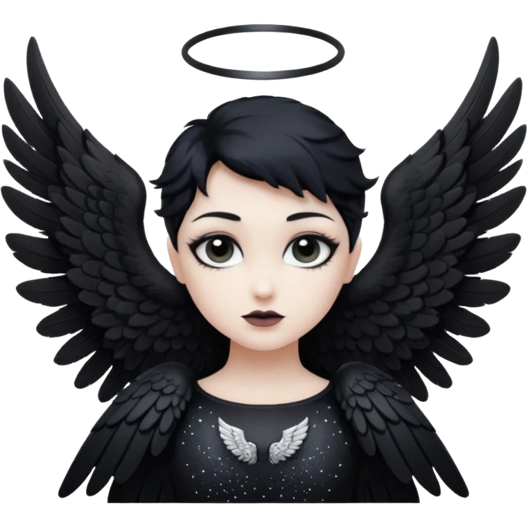 Glitter White Dark Angel emoji