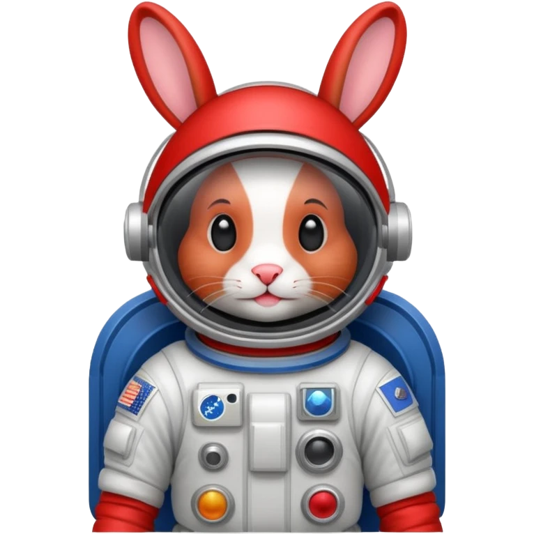red rabbit with astronaut costume emoji