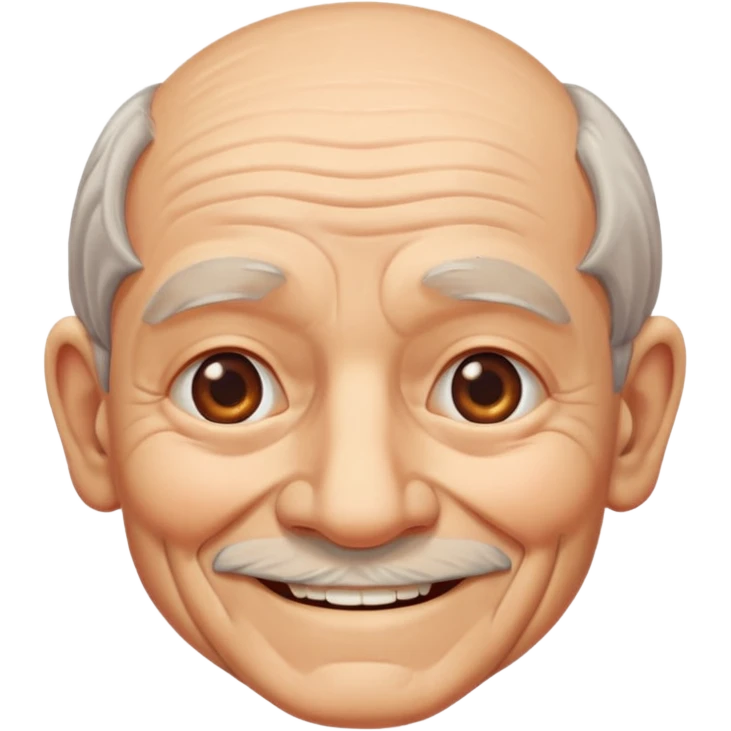 grinning old man portrait emoji