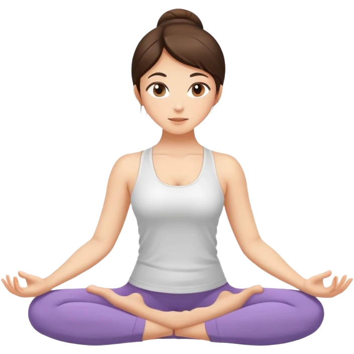 Fille brune qui fait du yoga emoji