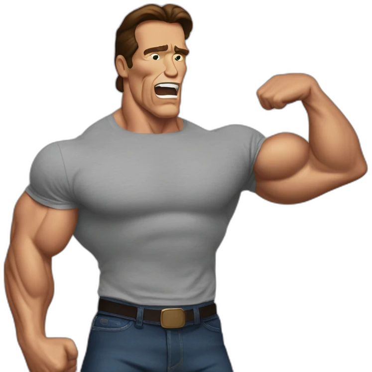 arnold schwarzenegger doing famous shia labeouf pose emoji