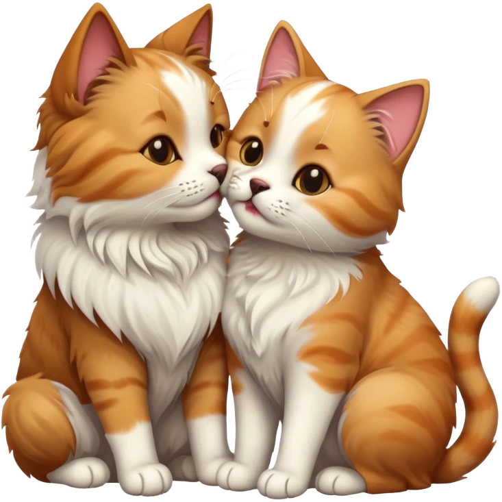 A cat kissing dog emoji