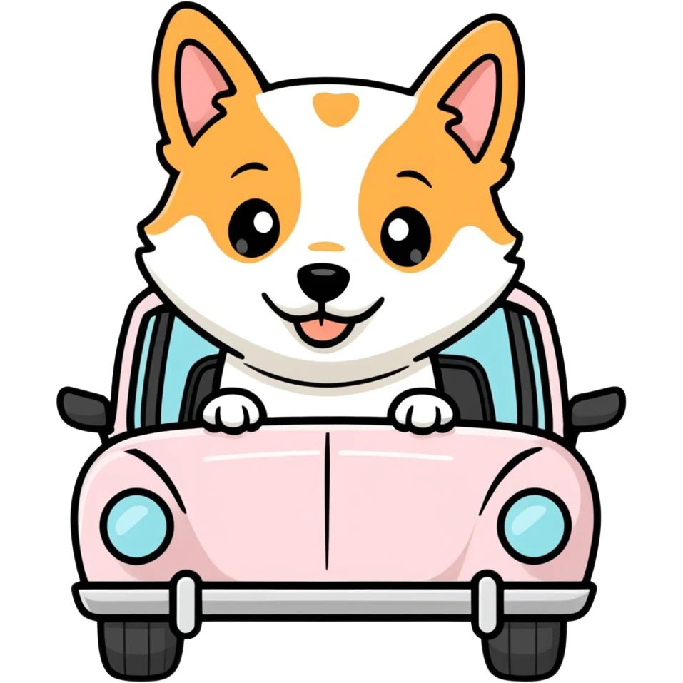 Dog in car emoji