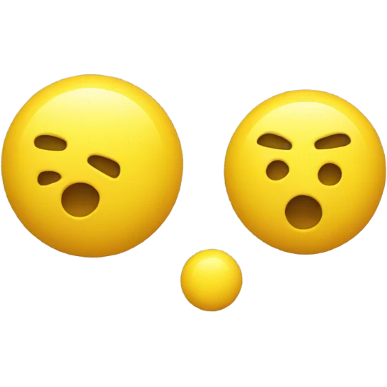 two yellow balls and one yellow cylinder coming out of the emoji