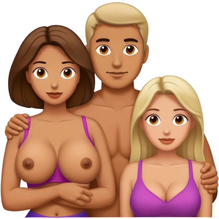 A man fucks the Woman with big tits emoji