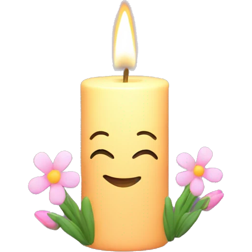 Spring candle with flowers  emoji