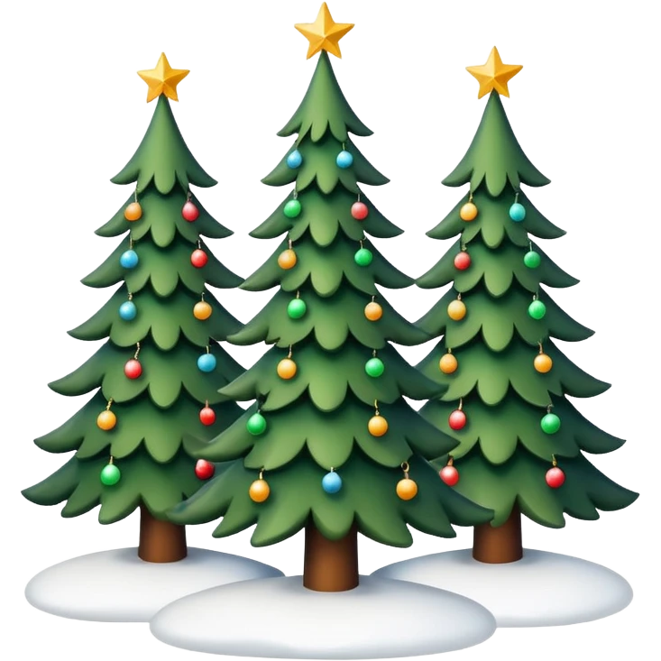 10 Snowy Christmas trees emoji