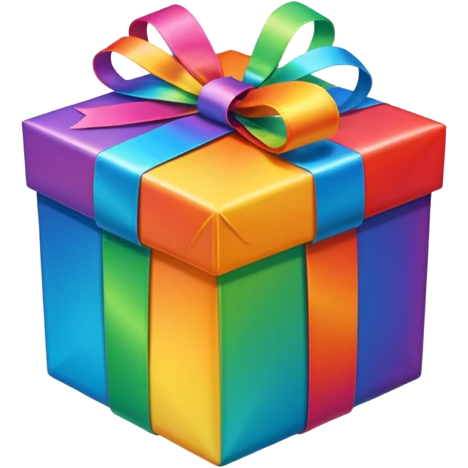 bright rainbow gift box emoji