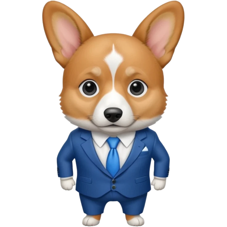 perrita caricatura gorgi gales ejecutivo con ropa celeste emoji