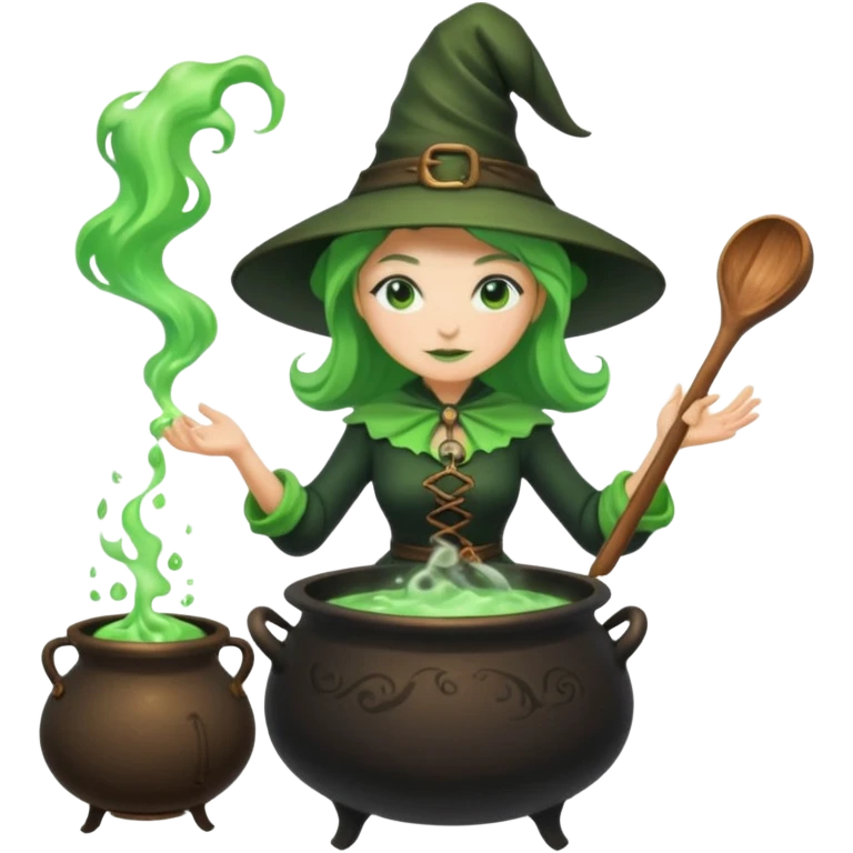 green witch cooking potion emoji