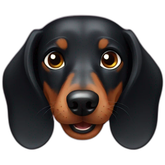 Black dachshund dog emoji