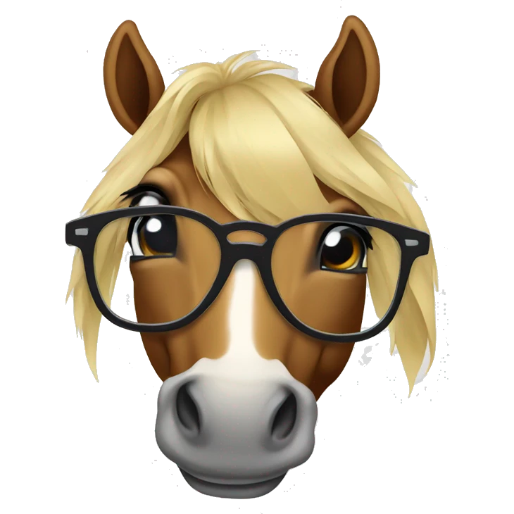 Horse with eyeglasses emoji