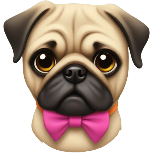 Pug with a bow  emoji