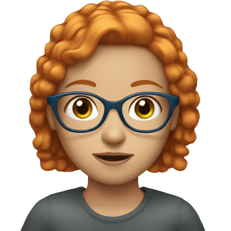 Girl with ginger hair blue eyes and glasses  emoji