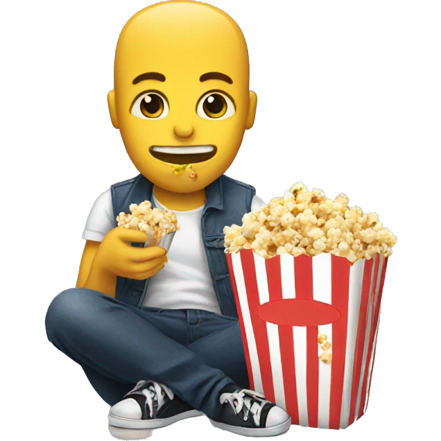 Emoji eating popcorn  emoji