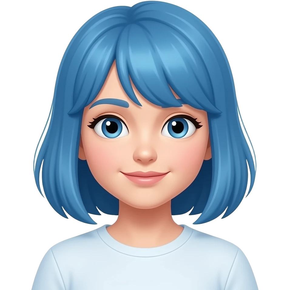 North west in mavi saçlı kızı emoji