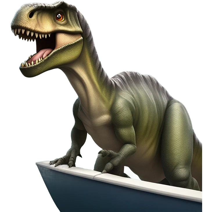 t-rex on a boat emoji
