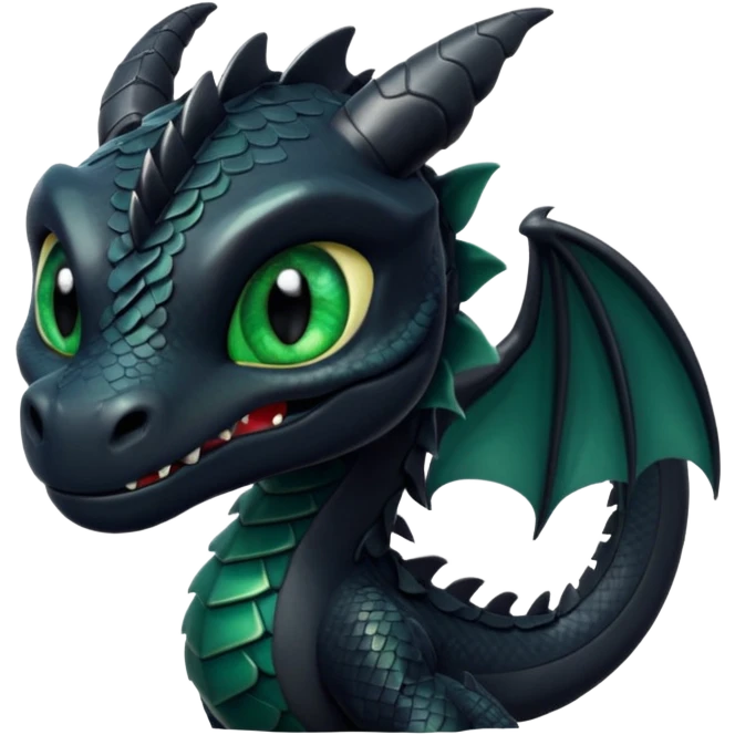 toothless black dragon emoji