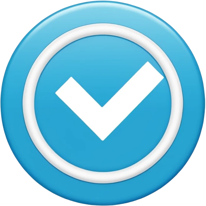Icon: Perfect solid circle in bright Cyan Blue (#20D5F7), centered with a crisp White Checkmark (#FFFFFF). Design for high-contrast, small-scale (e.g., 12px) clarity. emoji