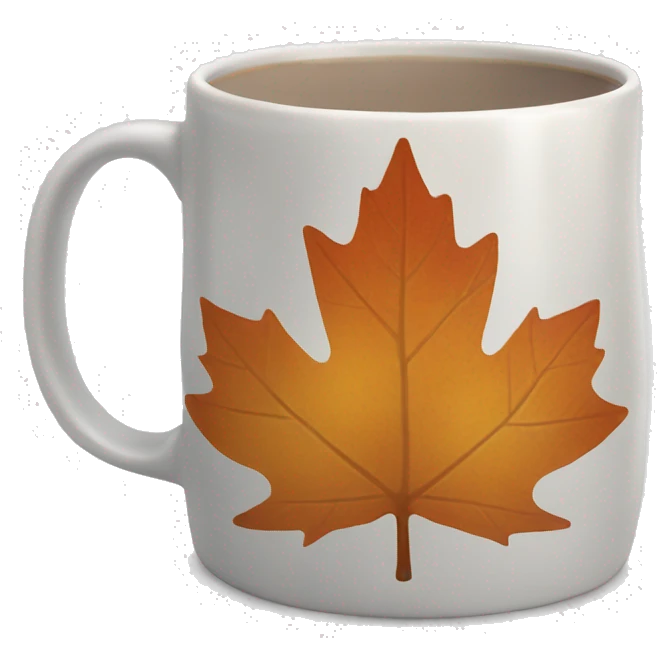 mug with a maple picture emoji