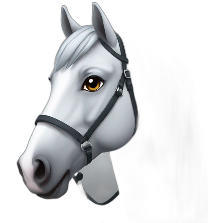 Grey wonderful horse see. A beautiful girl emoji
