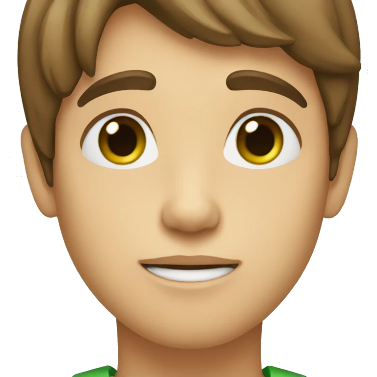boy with green eyes brown hair and fine lips emoji