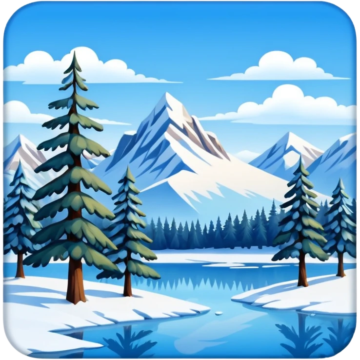 small painting with winter landscape emoji