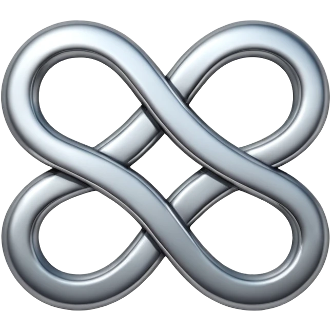 A metallic infinity symbol  emoji
