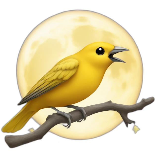 A canary bird dancing in the moon  emoji