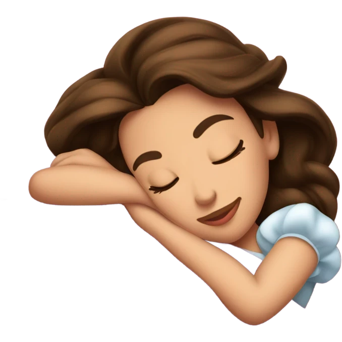 Sleeping brunette beauty princess Disney, bed emoji