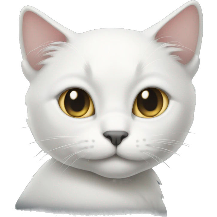 White cat with dark grey tail emoji