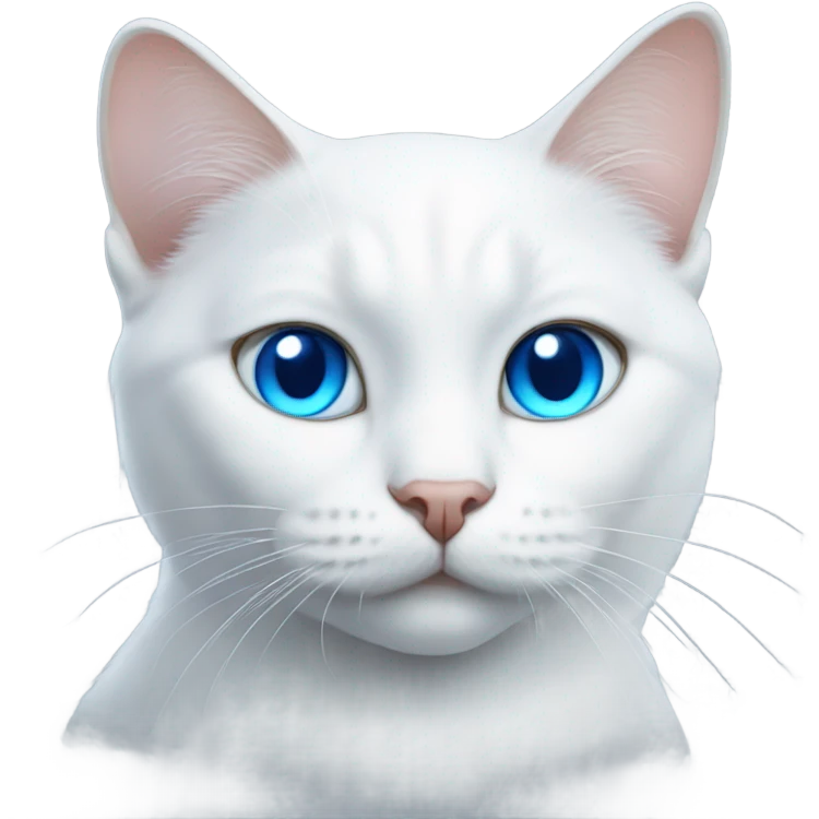 Cat white with blue eyes  emoji