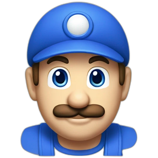 Luigi en bleu emoji