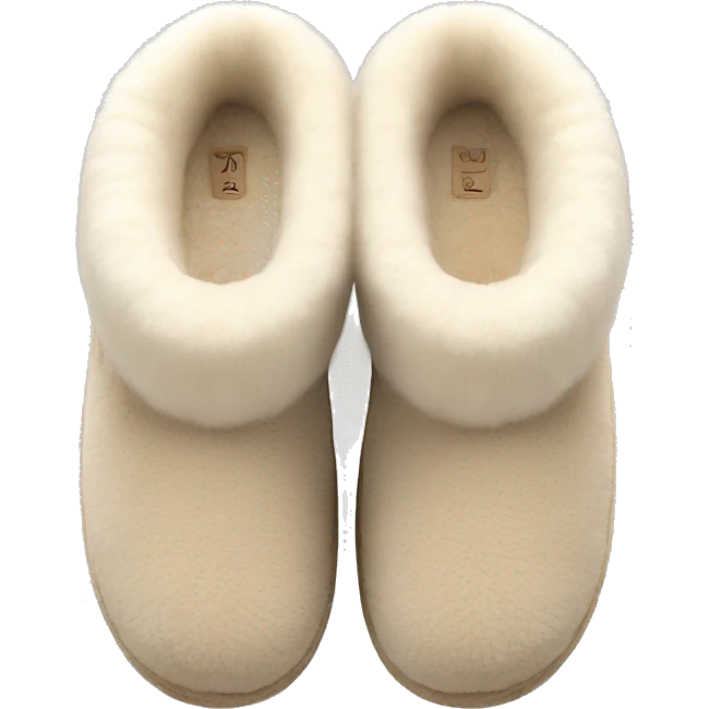 fuzzy ugg slippers light beige emoji