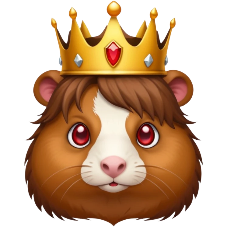guinea pig as an evil demon king, emoji style, red eyes emoji