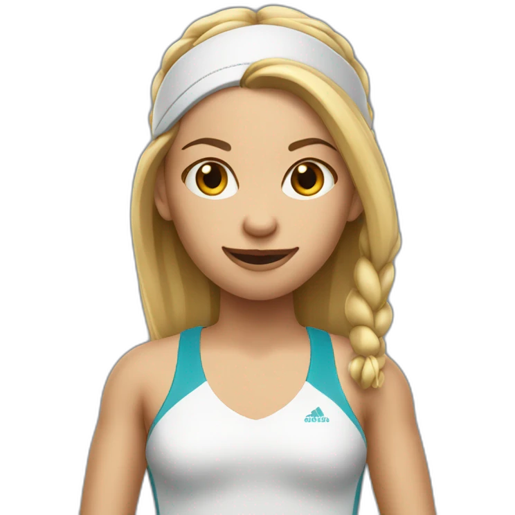 female tennis player pointed nose emoji