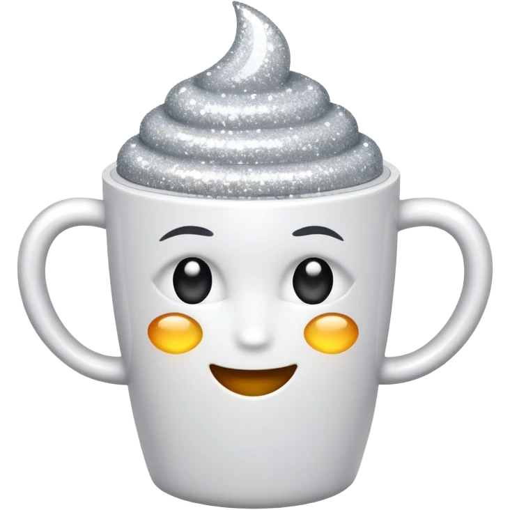 glitter white cup emoji