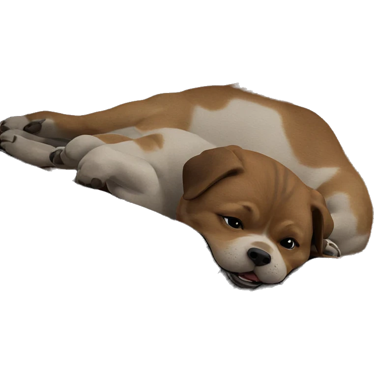 sleeping dog on wooden floor emoji