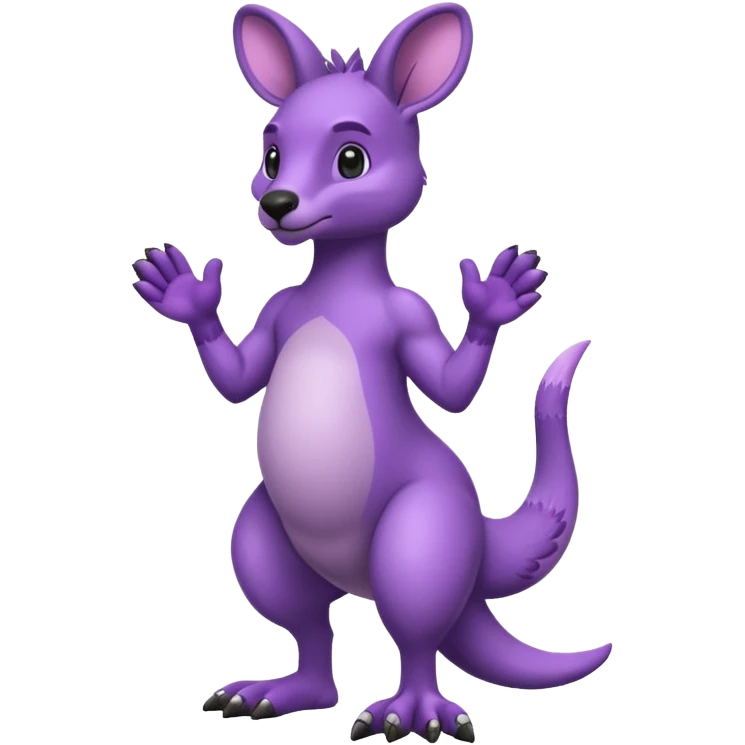Purple kangaroo with big feet  emoji